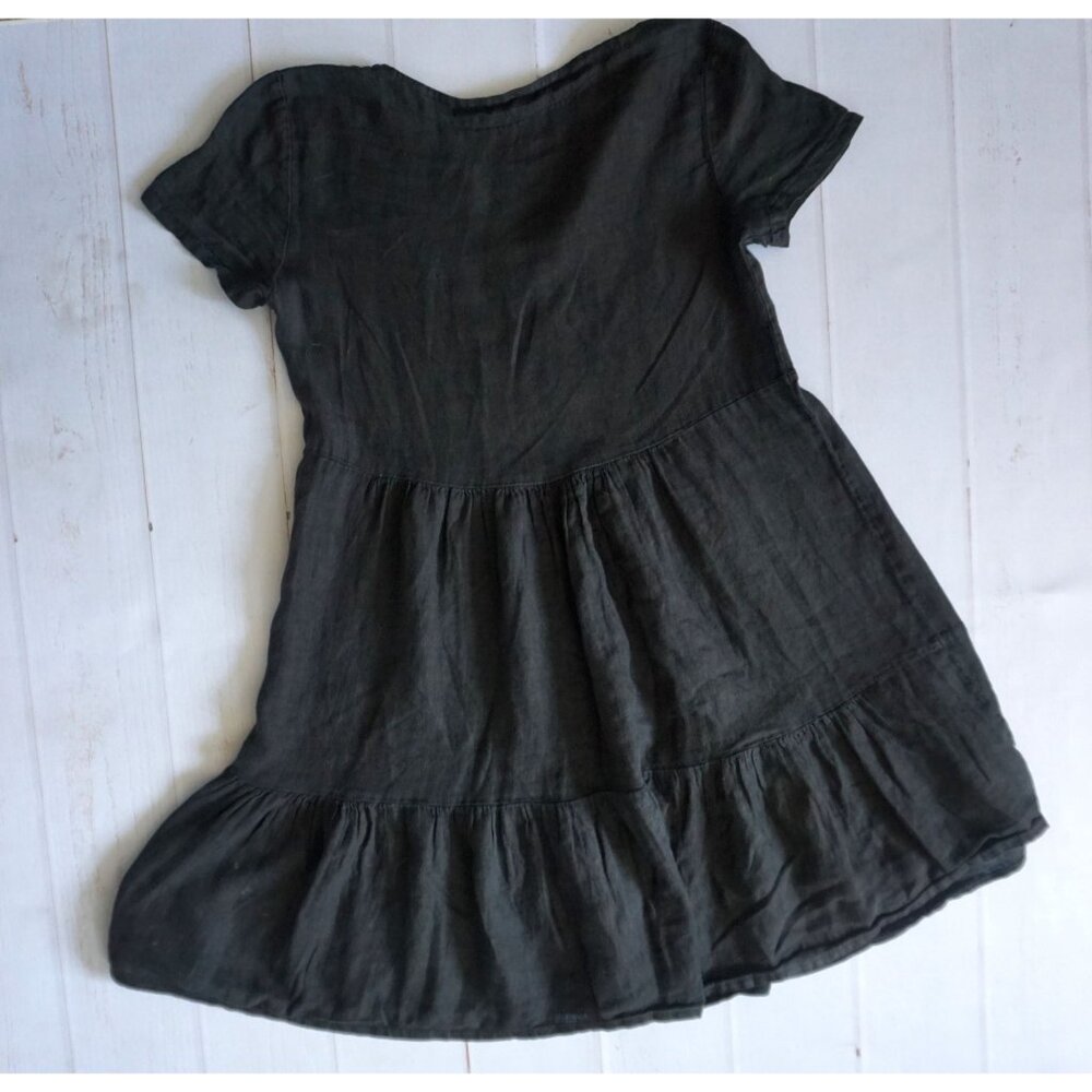 Francesca Bettini Made In Italy Black Linen Dress, Size XS - Picture 6 of 6